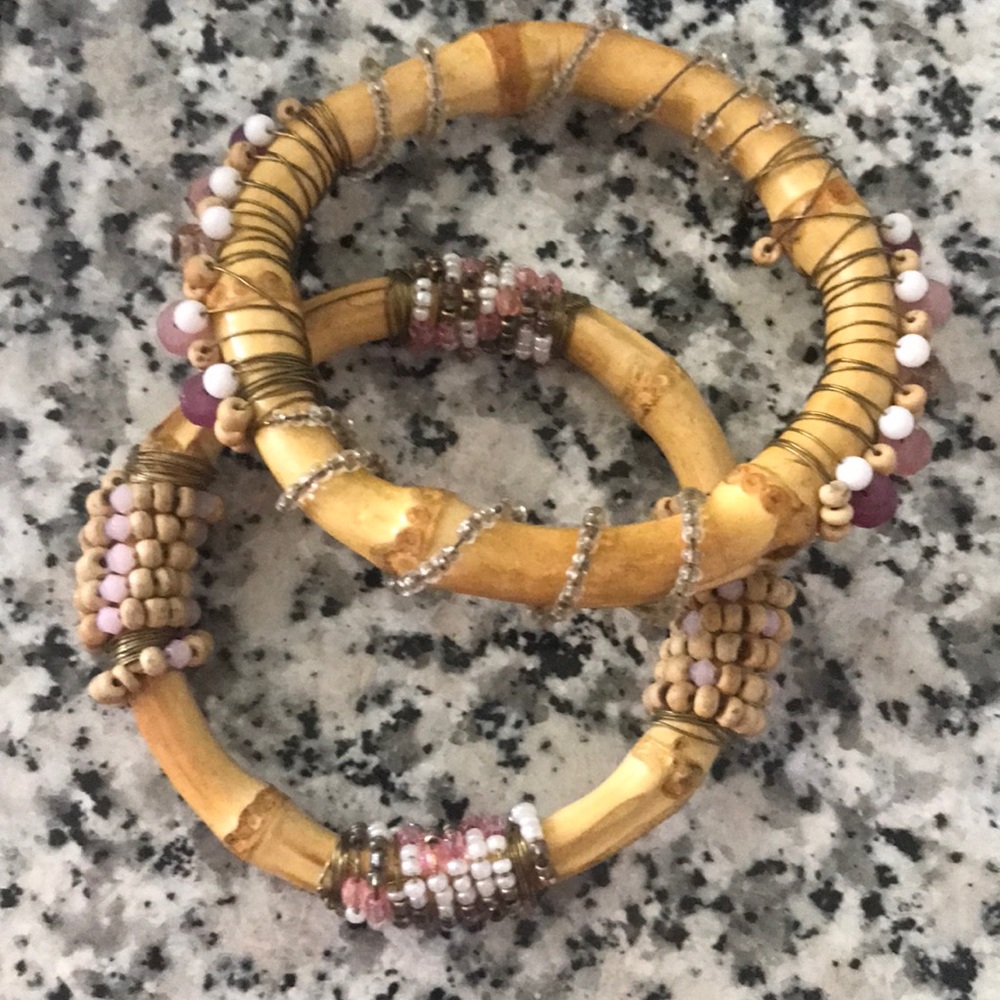 Express wood beaded bangles